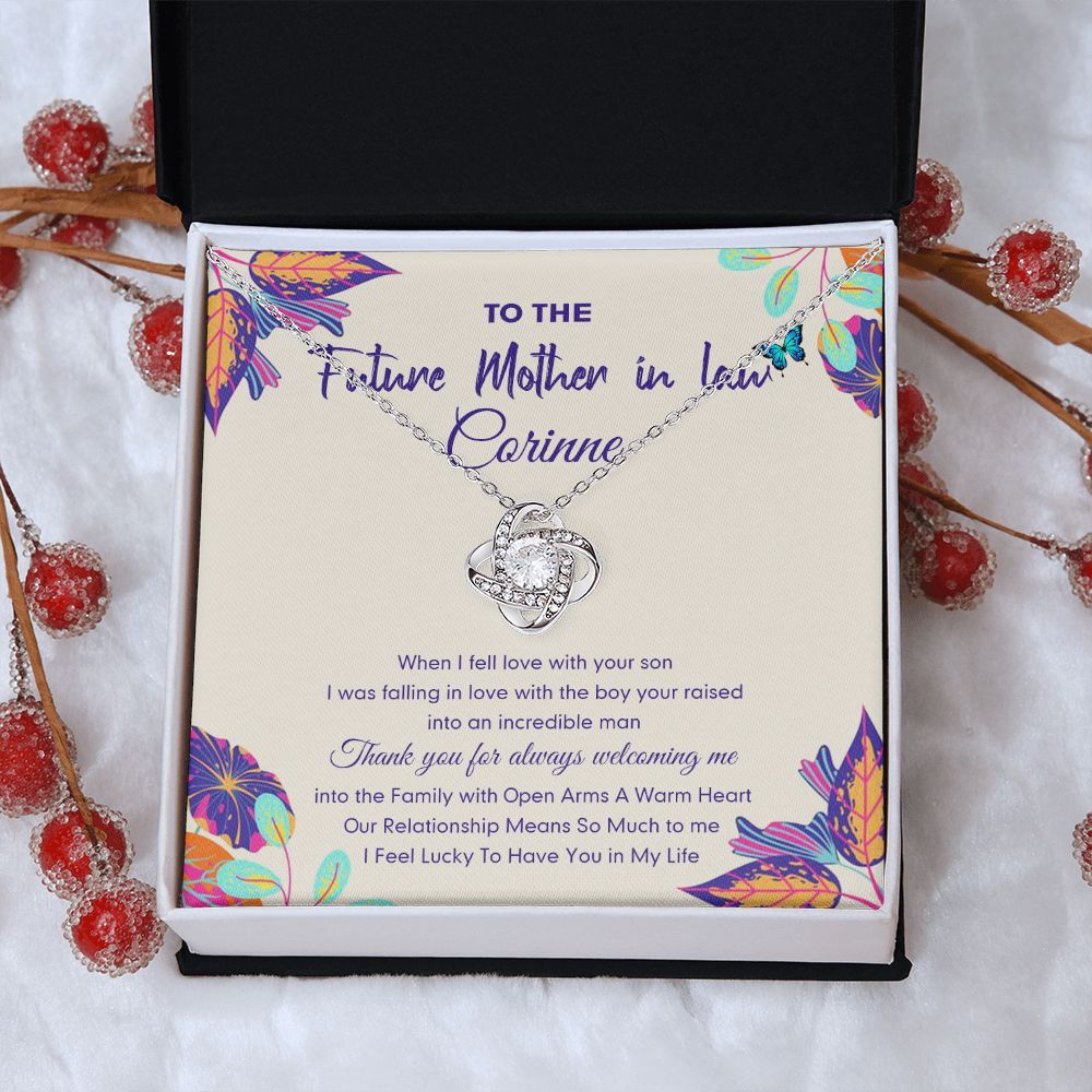 Future Mother In Law Gift Necklace, To The Future Mother In Law Necklace From Daughter In Law, Personalized Necklace Gift For Mom, Happy Mother's Day Necklace Gift, Jewelry Gift For Mother In Law Love Knot Necklace 6323