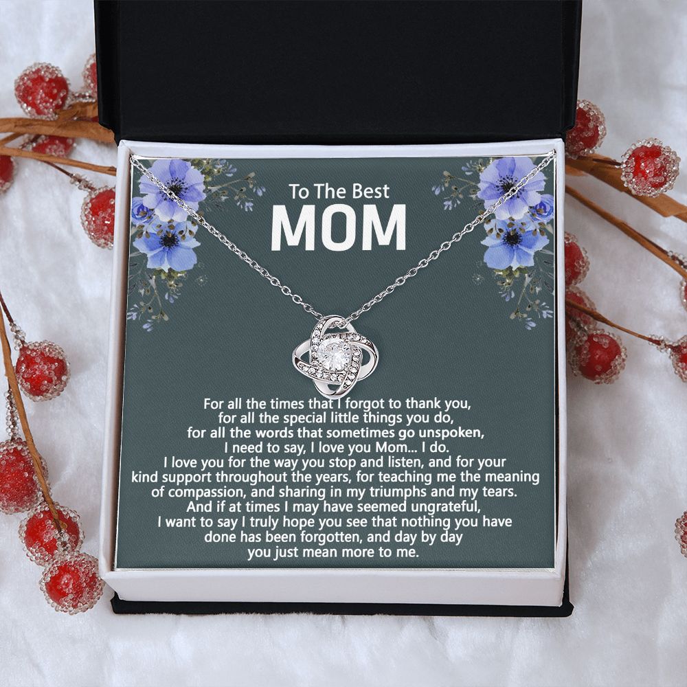To My Mom Necklace From Daughter, To The Best Mom Necklace, Mother And Daughter Gift Necklace For Mom, Mother's Day Necklace Gift Mom, Birthday Gift Mom, Jewelry Gift For Women, Mom Gift Necklace Love Knot Necklace 6323