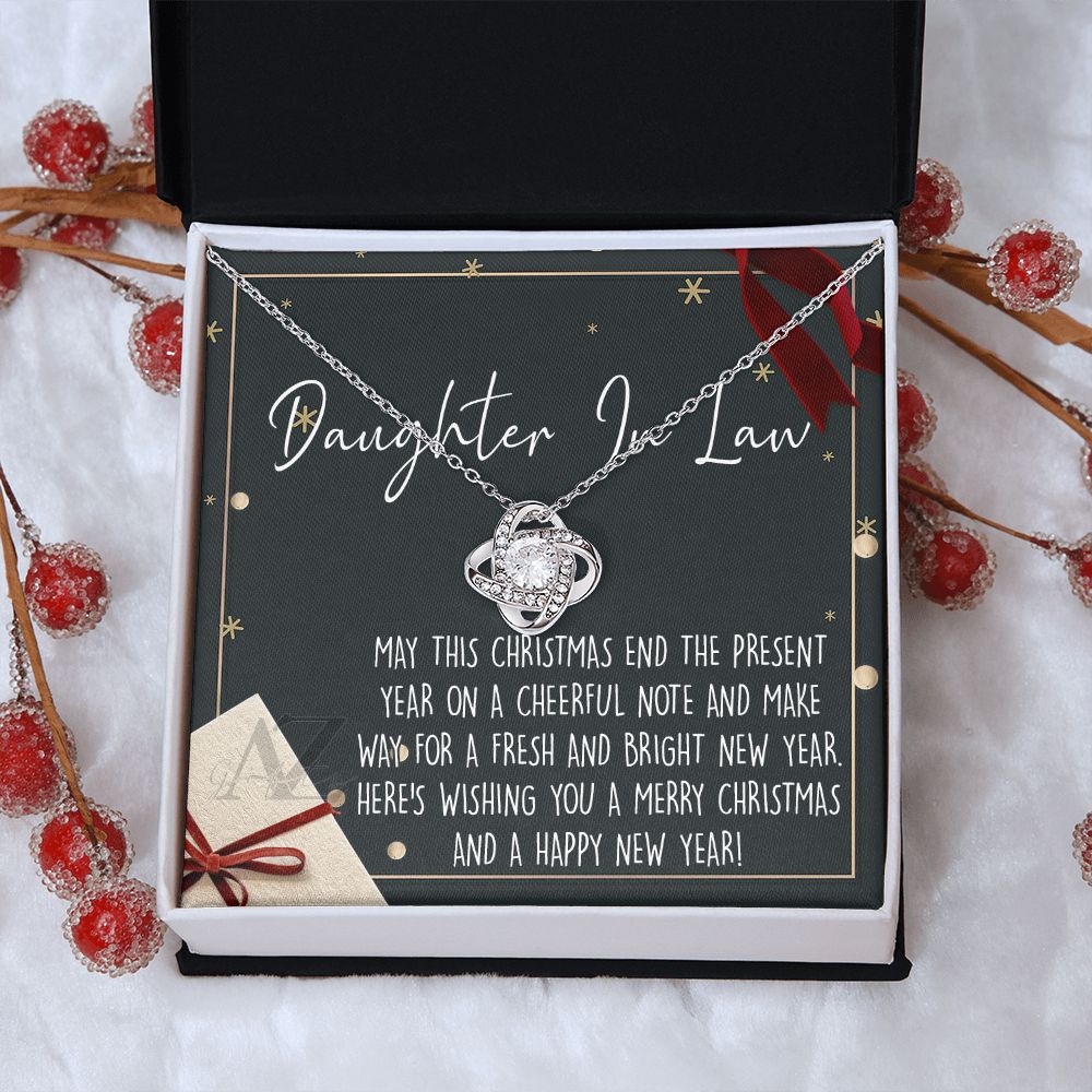 Christmas Gift for Daughter in Law Necklace, Daughter in Law Jewelry, Xmas Holiday Gift Idea for Daughter in Law, Son's Wife Gift, Daughter in Law Gift, From In Law 371 Love Knot Necklace for Daughter in law