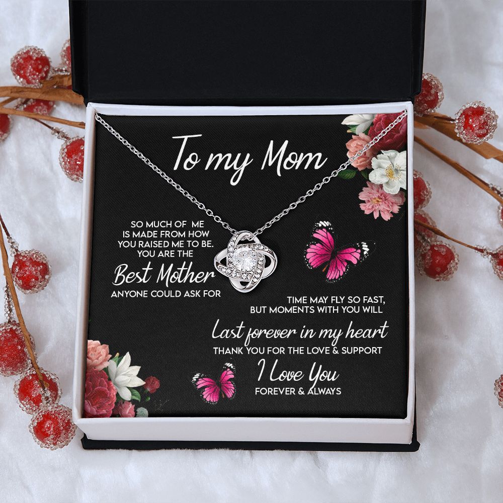 To My Mom Necklace, Love Knot Necklace for Mom from Daughter, Daughter Gift For Mom, Present For Mom, Mother Gifts from Son or Daughter, Jewelry Gift for Mothers Day, Birthday Gift for Mother, Moms