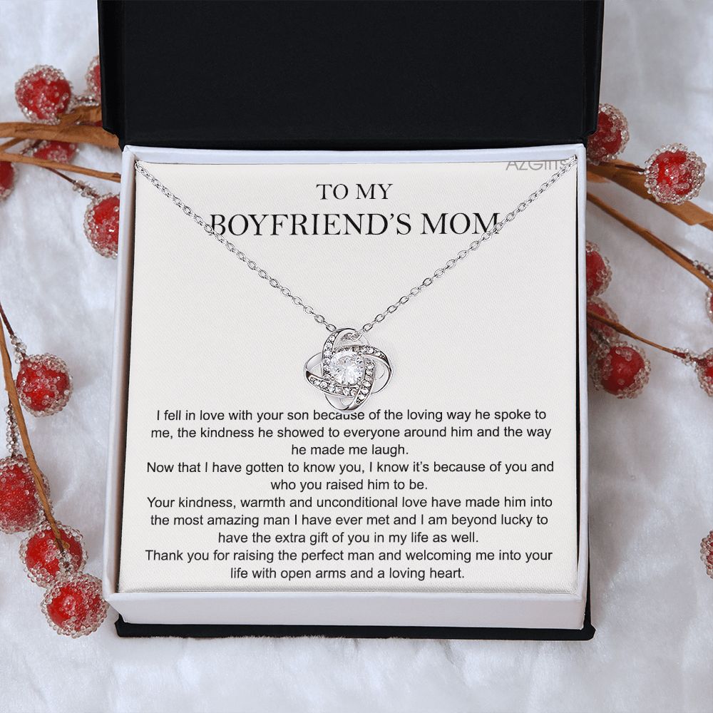 Gifts for Boyfriend's Mom Necklace, To My Boyfriends Mom Necklace, Boyfriend's Mom Gifts, Gifts For My Boyfriends Mom, To My Boyfriend Mom Gifts, Boyfriends Mom Christmas Gift, Mother's Day Gift Love Knot Necklace 6323