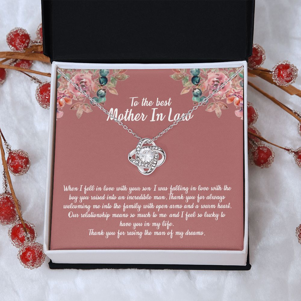 To My Mother In Law Necklace From Daughter In Law, Happy Mothers Day Necklace, To The Best Mother In Law Love Knot Necklace From Daughter In law Jewelry Gift Mothers Day, Necklace Gift For Mom Love Knot Necklace 6323