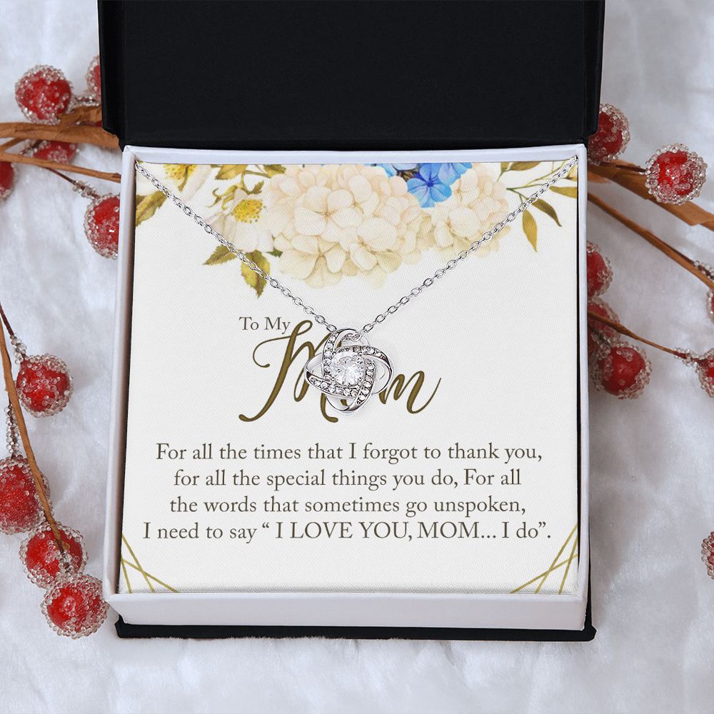 Mom I DO Necklace, To My Mom Necklace From Daughter Necklace Gift For Mom And Daughter On Birthday Gift Anniversary Mother's Day Wedding Day Necklace Gift For Mom, Mother Jewelry Gift For Women Love Knot Necklace 6323