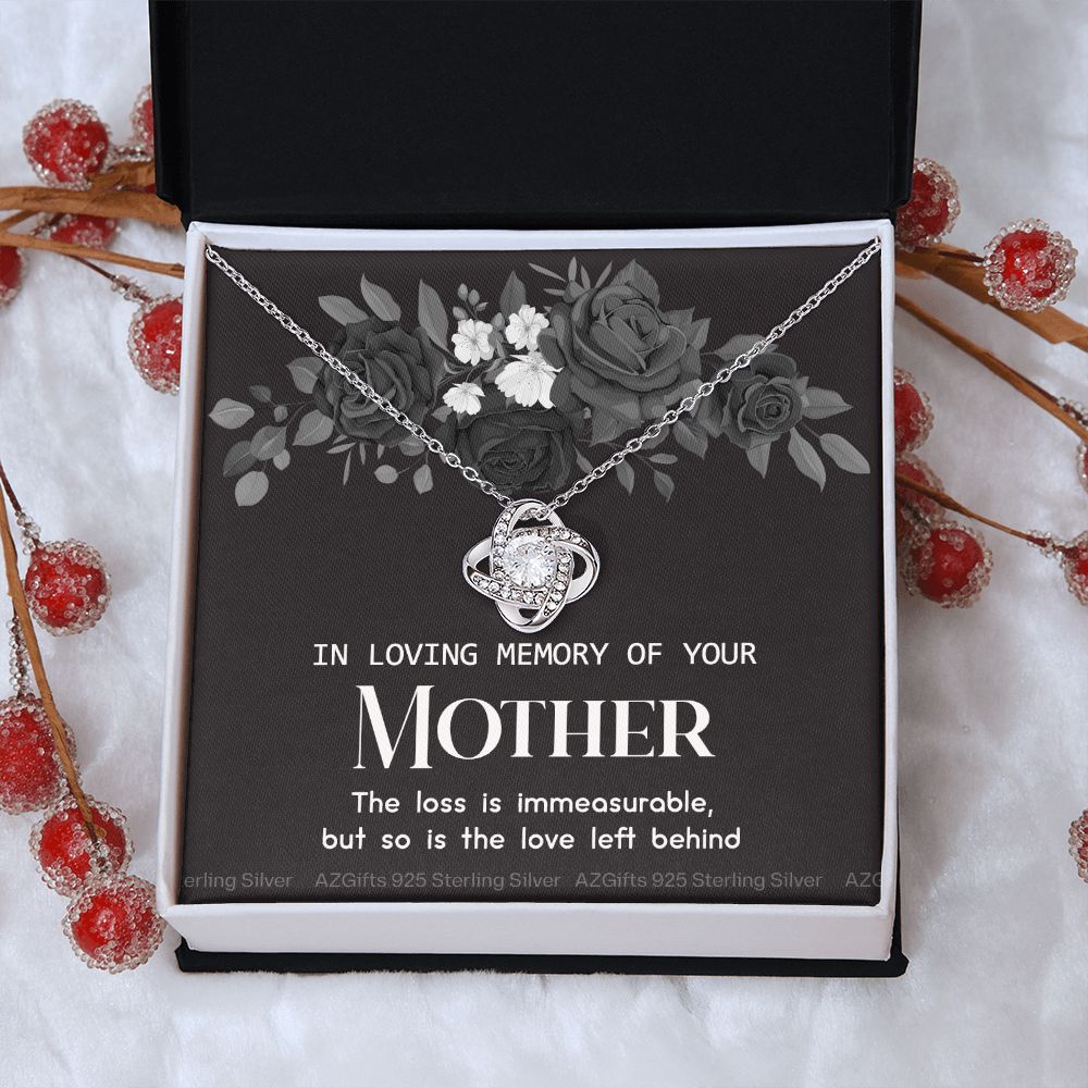 In Loving Memory Of Your Mother Necklace, Sympathy Loss Of Mother Gift Necklace, To My Mother Love Knot Necklace From Daughter, Son, Mother Gift Necklace On Mother's Day, Jewelry Gift for Women Love Knot Necklace 6323