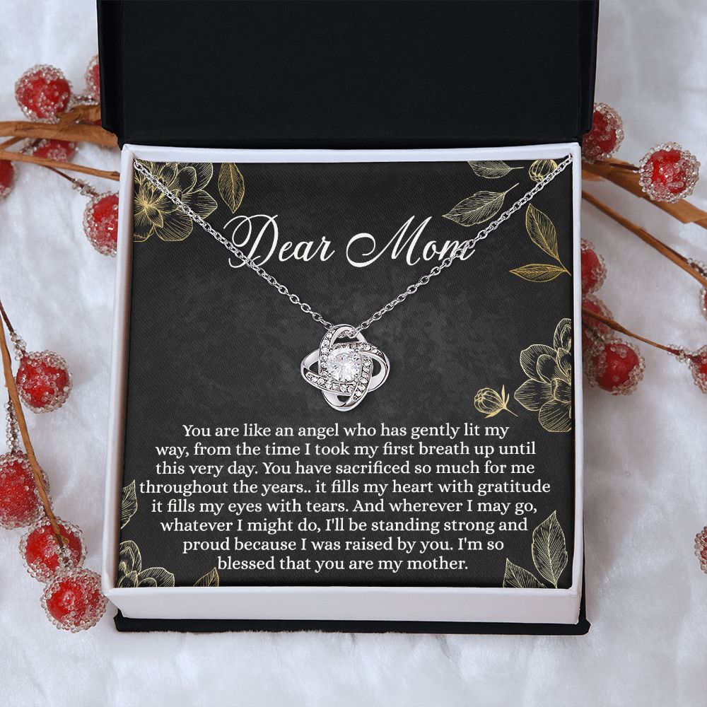 Dear Mom Necklace, To My Mom Love Knot Necklace Gift From Daughter, Mom Gift Necklace, Mother And Daughter Gift Necklace Pendant, The Love Knot Necklace Gift For Mom, You Are My Mother Necklace Love Knot Necklace 6323