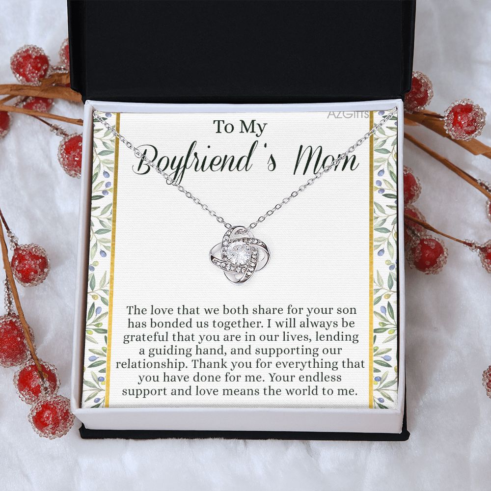 To My Boyfriend's Mom Necklace Customize Name Gift For Boyfriend's Mom Necklace Gift Ideas For Mother's Day Birthday Personalized Necklace Jewelry Message Cards Box For Her Necklace Girls Women