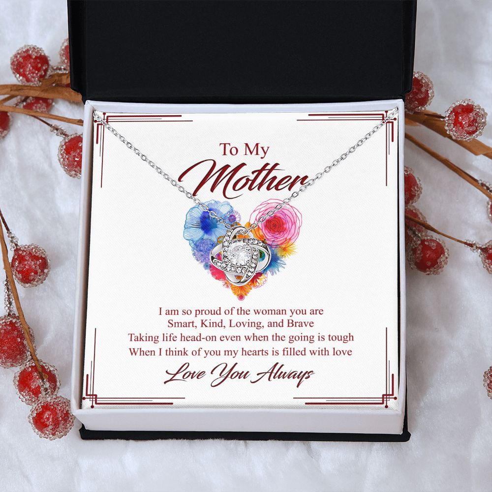 To My Mother Necklace, Mom Gifts, Mom Jewelry Box, Necklace for Mom, Gifts for Mom, Mother's Day Necklace Jewelry Gift For Mom, Birthday Gift For Mom, Thank you Mom Gift Love Knot Necklace for Mom