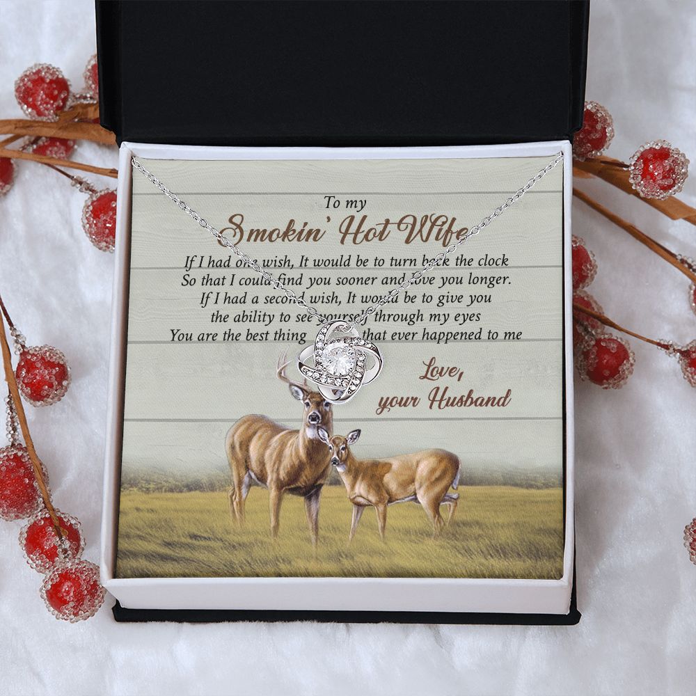 To My Wife Love Knot Necklace Set Gift For Wife Christmas Presents for Wife Jewelry For Wife