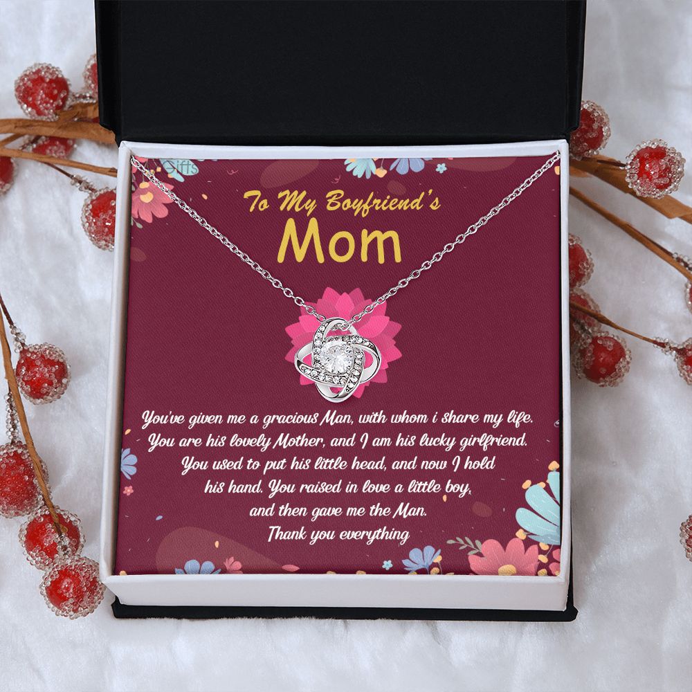 Gift For Boyfriend's Mom Necklace, Boyfriend Mom Gifts Jewelry From Girlfriend, Necklaces For Boyfriends Mom, To My Boyfriends Mom Necklace Mothers Day For Boyfriend Mom, Christmas Necklace Love Knot Necklace 6323