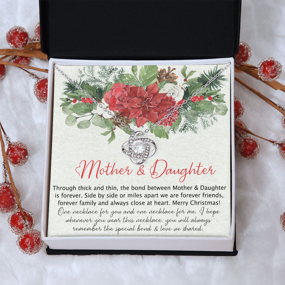 Mother And Daughter Gift Necklace, To My Mom Love Knot Necklace Gift From Daughter, Merry Christmas Necklace Gift For Mom, Mother To Daughter Gift Necklace, Jewelry Gift For Women, Mother Daughter Love Knot Necklace 6323