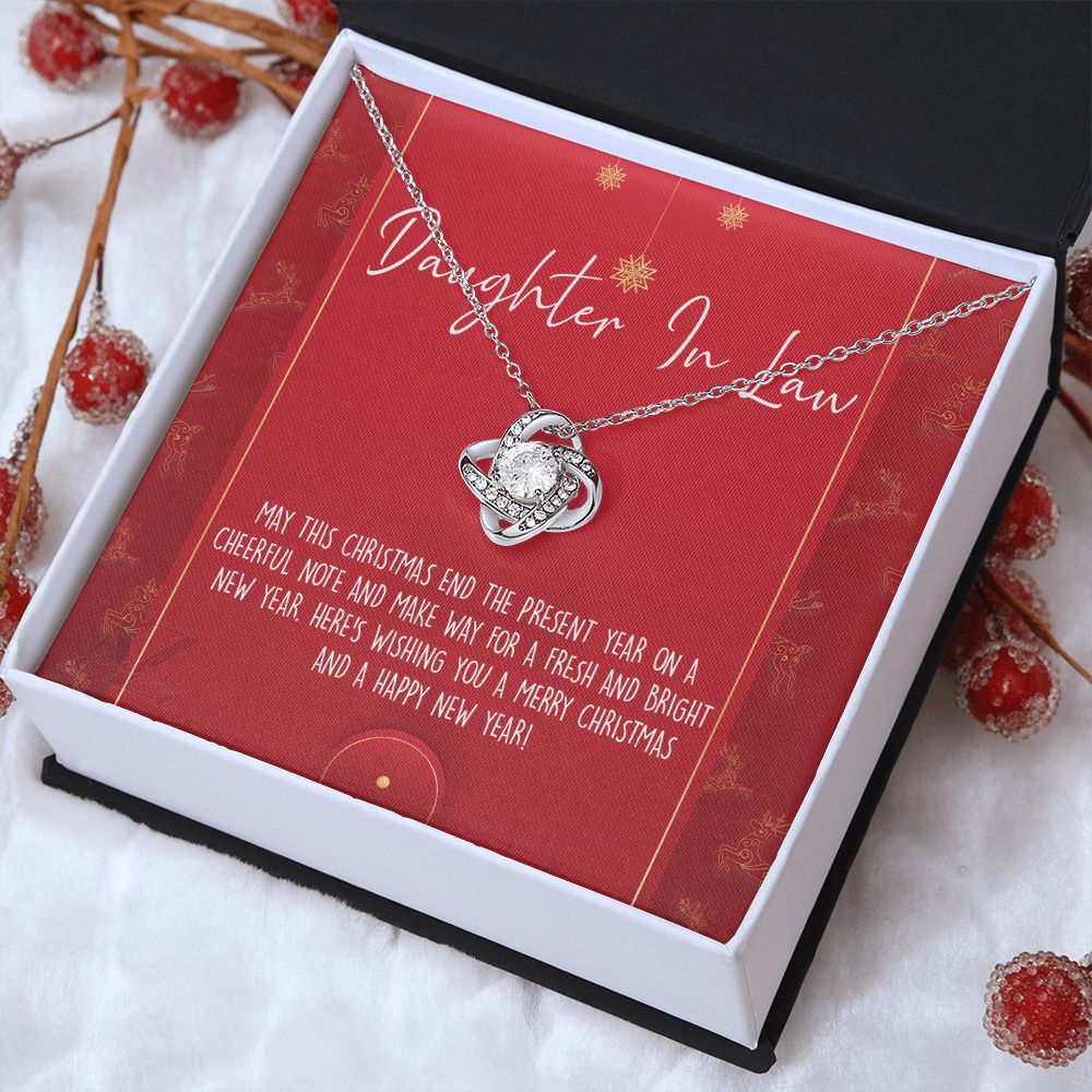 Christmas Gift for Daughter in Law Necklace, Daughter in Law Jewelry, Gift for Daughter in Law, Gift from Mother in Law, Daughter in Law Xmas Holiday Gift From In Law Love Knot Necklace
