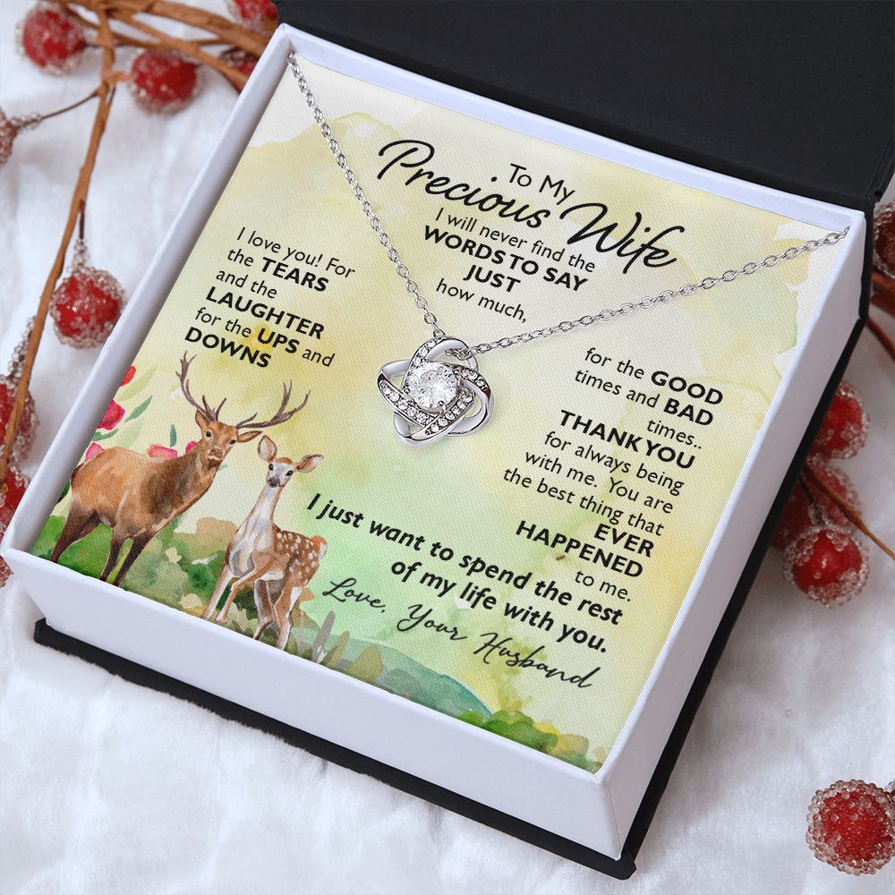 To My Wife Gift Necklace For Wife Christmas Presents for Wife Jewelry For Wife Love Knot Necklace Set Gift for Wife