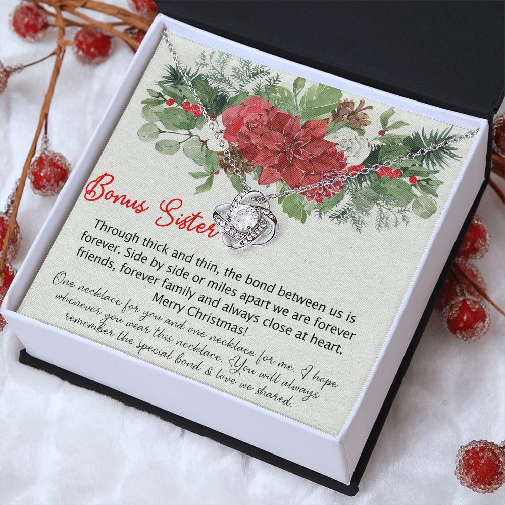 To my Bonus Sister Necklace Pendant for Sister in law Gift for Sister-in-Law Christmas Jewelry Idea for Her Sister of the Groom Xmas Necklace for Future Sister in Law Gift