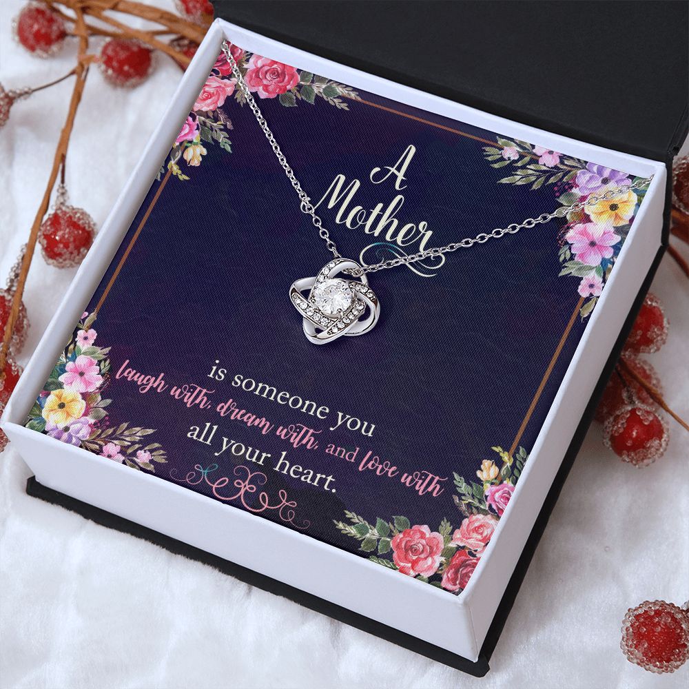To My A Mother Necklace Pendant Gift From Daughter Necklace Love Knot Necklace With All Your Heart Gift For To Mom Happy Mother's Day Mother In Law Gift On Birthday Anniversary Gift