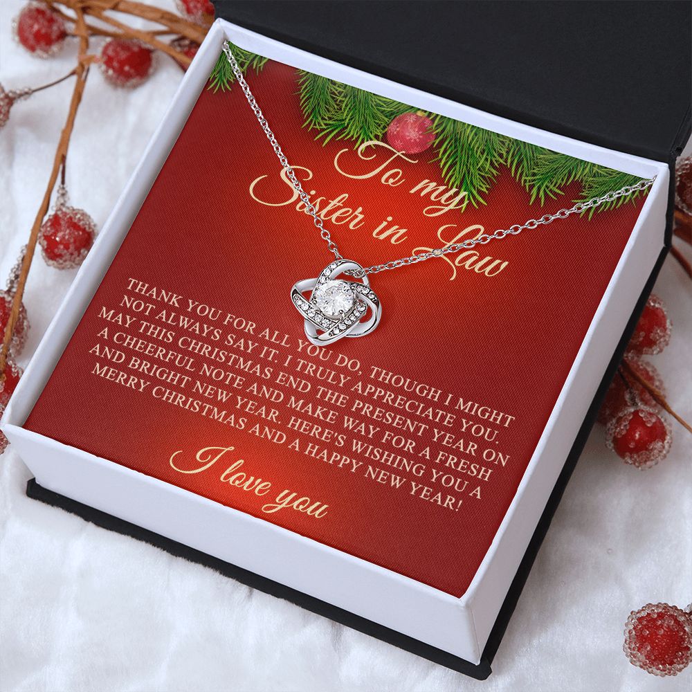 Christmas Gift for Sister-In-Law Gift For Sister-in-law Necklace for Step Sister Love Knot Necklace Set Gift for Sister in law