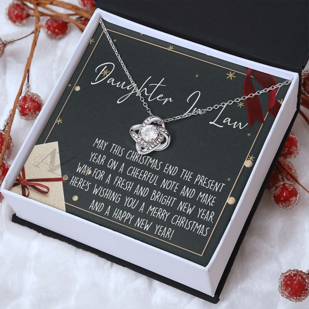 Christmas Gift for Daughter in Law Necklace, Daughter in Law Jewelry, Xmas Holiday Gift Idea for Daughter in Law, Son's Wife Gift, Daughter in Law Gift, From In Law 371 Love Knot Necklace for Daughter in law