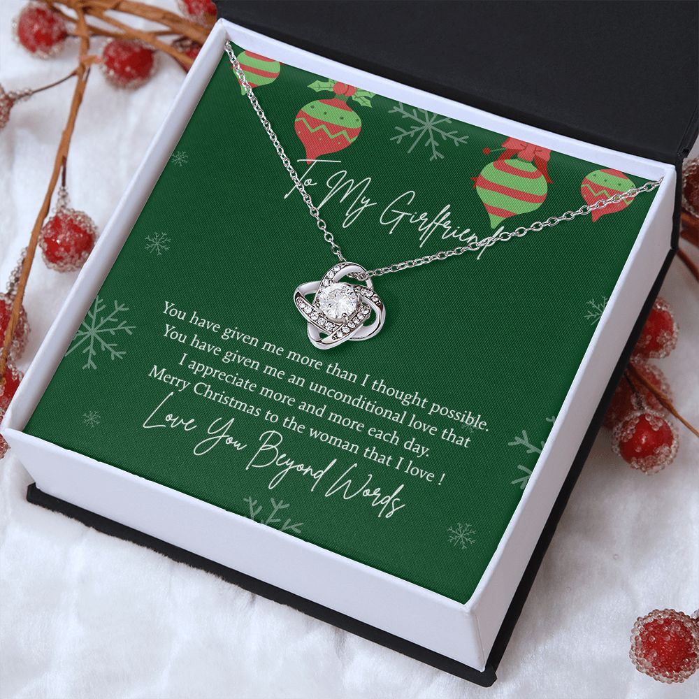 Christmas Gift for Girlfriend Necklace Gifts for Girlfriend, Girlfriend Birthday Love Knot Necklace Set Gift for Girlfriend