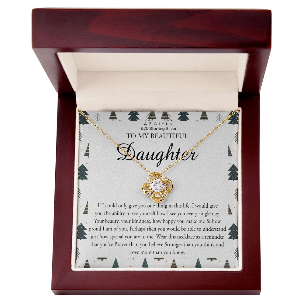 To My Beautiful Daughter Christmas Necklace Gift from Mom Daughter Birthday Gift from Mother to Daughter Gift Personalized Daughter Gift from Mom Daughter Jewelry for Girls Love Knot Necklace set gift for daughter