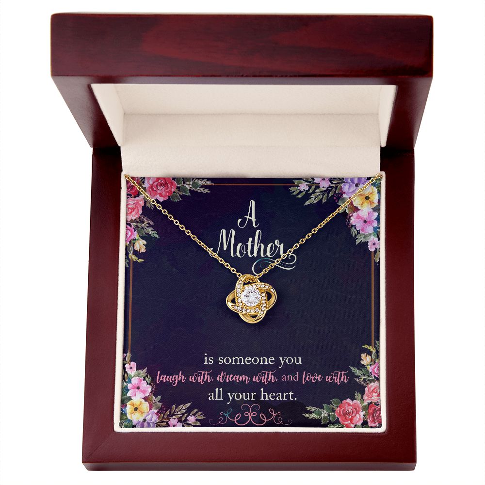 To My A Mother Necklace Pendant Gift From Daughter Necklace Love Knot Necklace With All Your Heart Gift For To Mom Happy Mother's Day Mother In Law Gift On Birthday Anniversary Gift