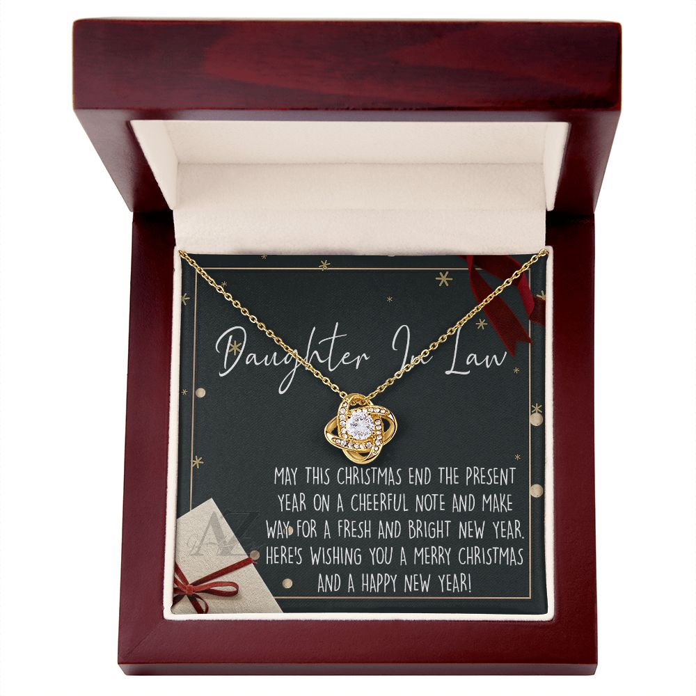 Christmas Gift for Daughter in Law Necklace, Daughter in Law Jewelry, Xmas Holiday Gift Idea for Daughter in Law, Son's Wife Gift, Daughter in Law Gift, From In Law 371 Love Knot Necklace for Daughter in law