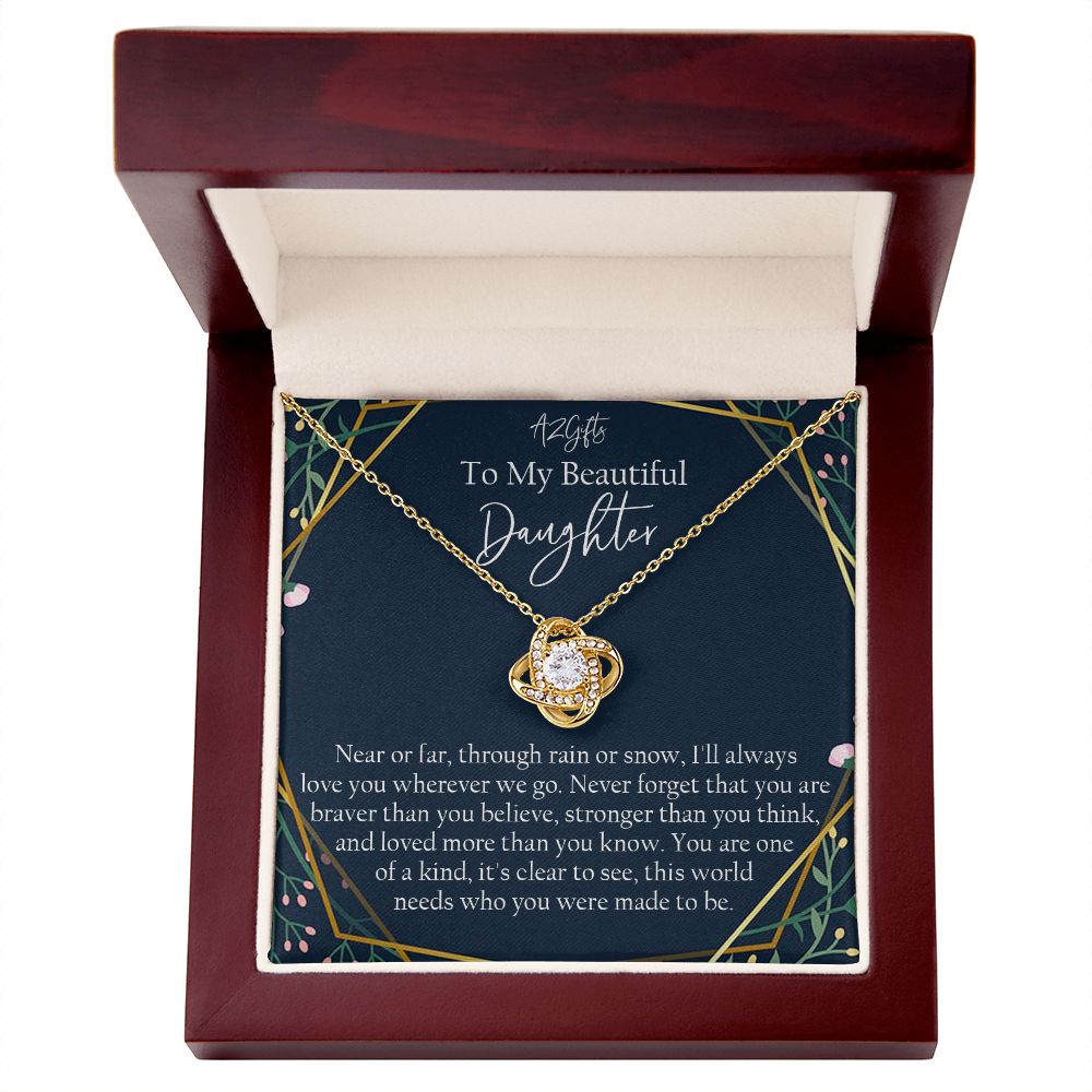 Mother Daughter Necklace Gift for Daughter from Mom To My Daughter Necklace Love Knot Necklace Jewelry Gift for Daughter Christmas Daughter Necklace Gift from Mom Birthday Gift Daughter Necklace for Teen Girl