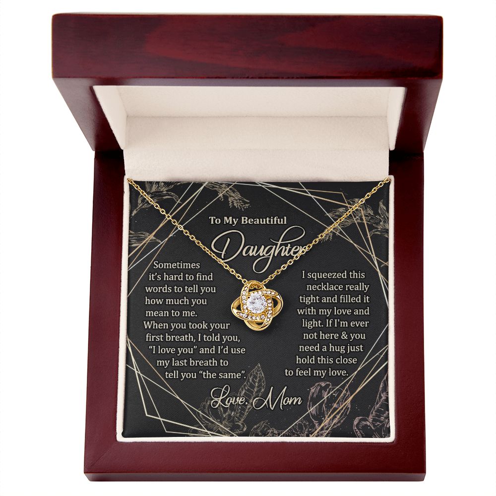 To My Daughter Necklace Love Knot Necklace Gift for Daughter from Mom Jewelry Gift for Daughter Mother Daughter Necklace Birthday Gift Daughter Necklace for Teen Girl Christmas Daughter Necklace Gift from Mom