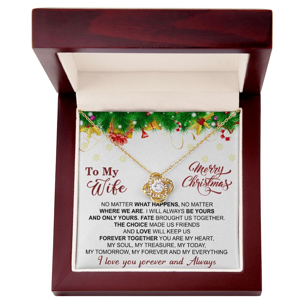 To My Wife Necklace Gifts For Wife Christmas gift for Wife Jewelry For Wife Love Knot Pendant Necklace Set Gift for Wife
