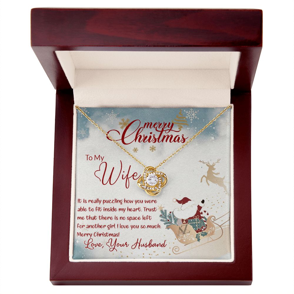 Merry Christmas for Wife, Gift for Wife on Christmas, Husband Wife Christmas Gift, Necklace for Wife, Wife Christmas Jewelry Love Knot Necklace set Gift for Wife