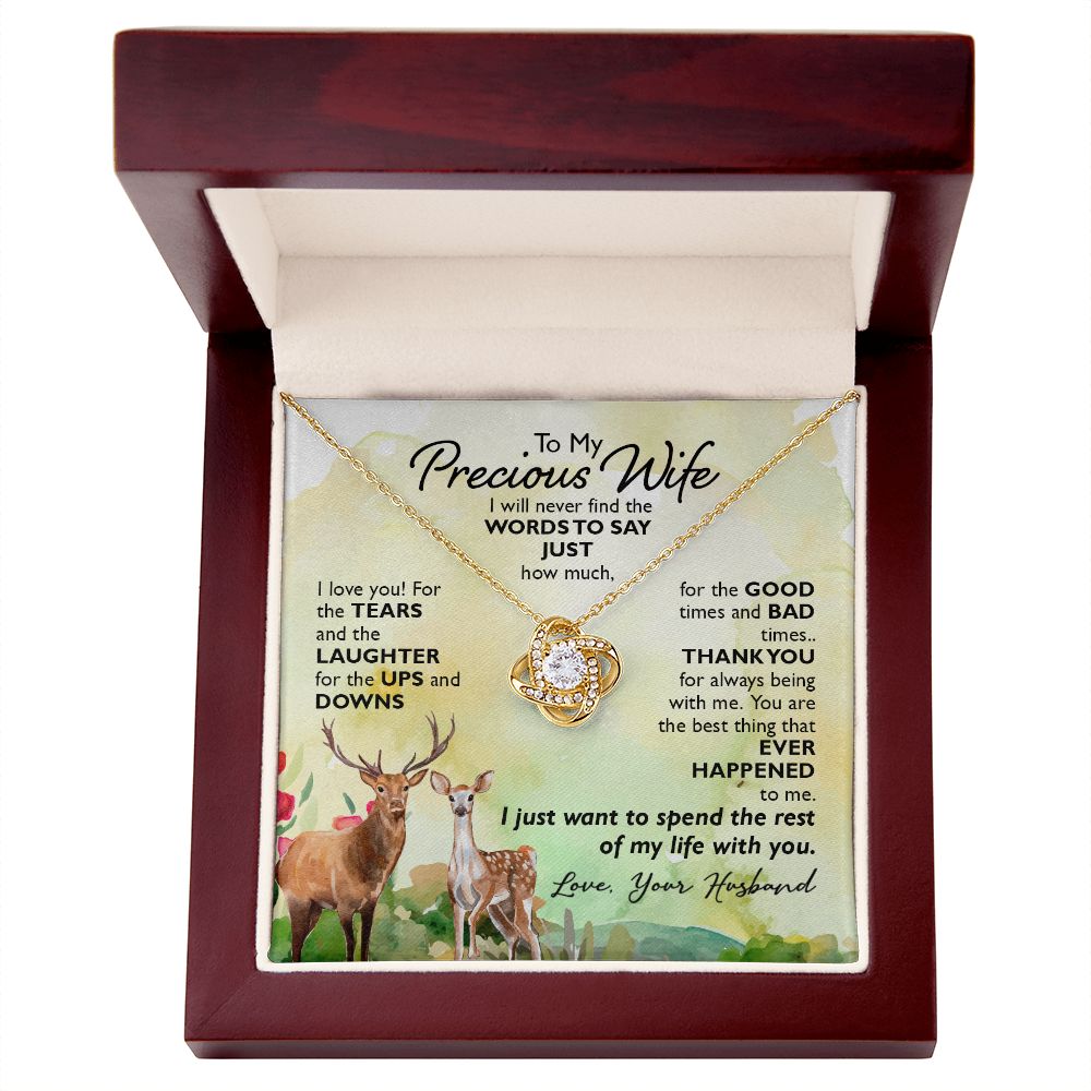 To My Wife Gift Necklace For Wife Christmas Presents for Wife Jewelry For Wife Love Knot Necklace Set Gift for Wife