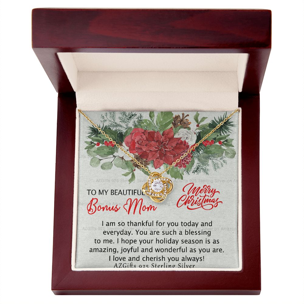To My Bonus Mom Necklace from Bonus Daughter Christmas Necklace from Bonus Daughter to Stepmother Bonus Mother Mother in Law Second Mom Christmas Present for Women