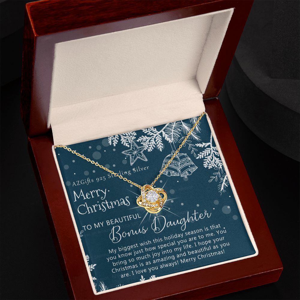 To My Bonus Daughter Necklace from Bonus Mom Christmas Necklace from Step Mom to Step-Daughter Second Daughter Other Daughter Christmas Pendant Gift for Her Girls