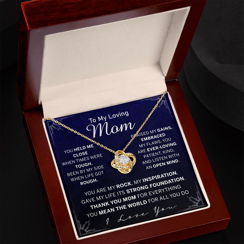 To My Mom Necklace, Gift For Mom, Mother's Day Gift from Daughter, Mom Jewelry Gift for Mothers Day, Birthday Gift for Mother, Moms Gift from Daughter Son, Love Knot Necklace for Mom Mother
