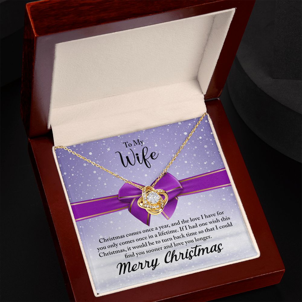 To My Wife Necklace Gifts For Wife Christmas Gift Necklace Jewelry For Wife Love Knot Pendant Necklace Set Gift for Wife