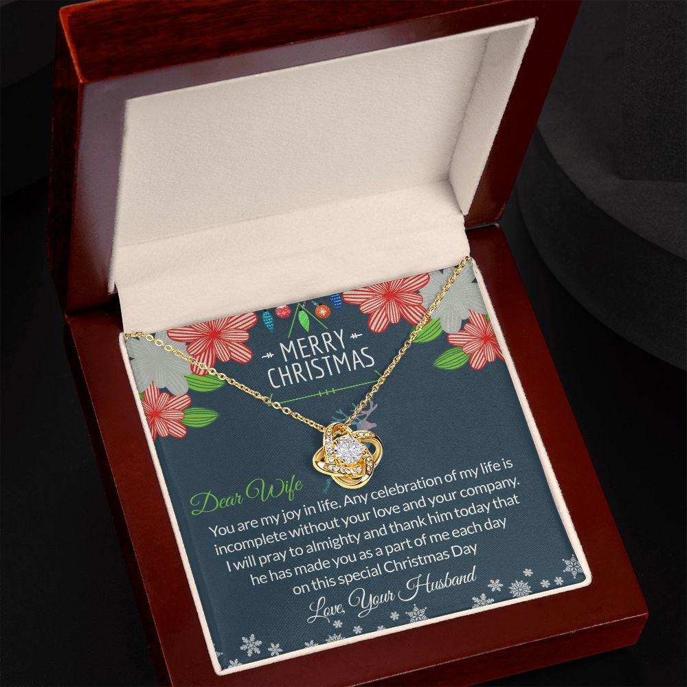 To My Wife Necklace For Women Merry Christmas Present for Wife Necklace For Wife Love Knot Necklace Set gift for Wife