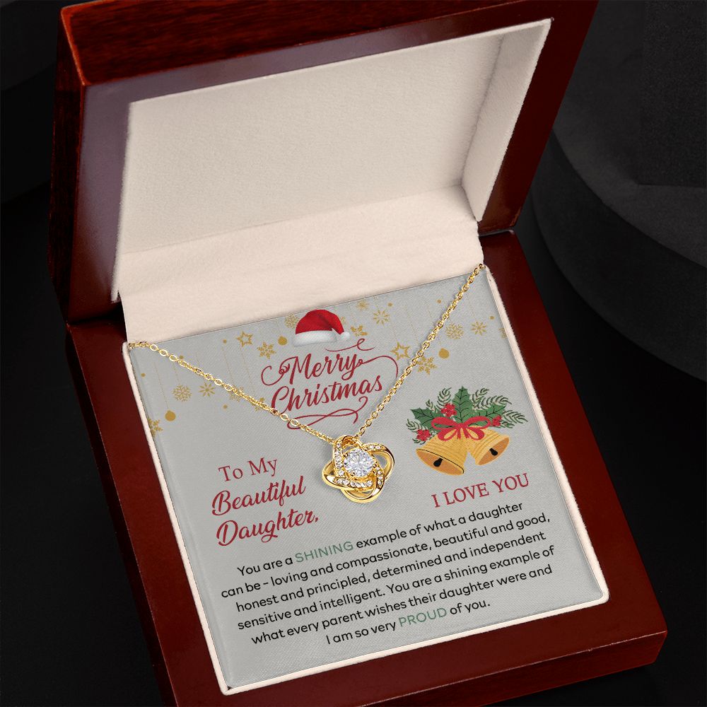 To My Daughter Necklace Love Knot Necklace Gift Set For Daughter Christmas Gift For Daughter