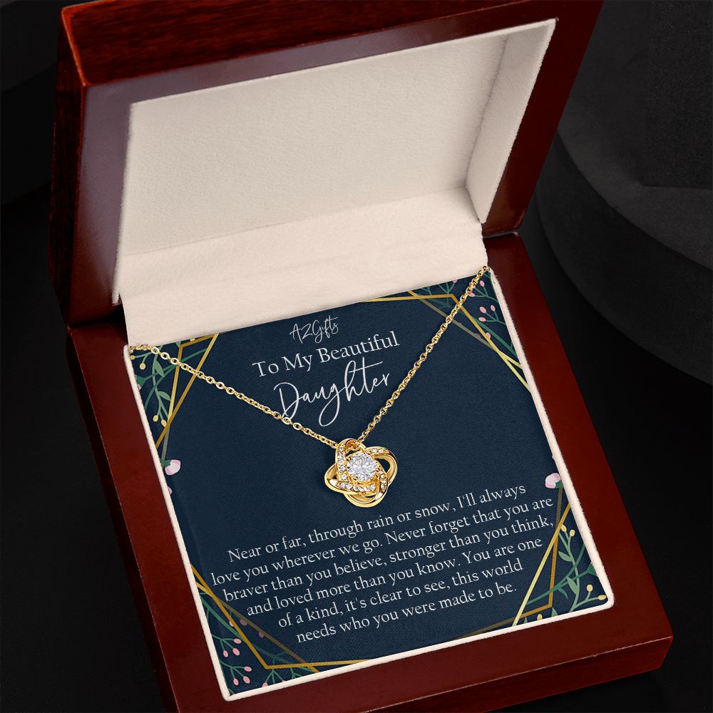 Mother Daughter Necklace Gift for Daughter from Mom To My Daughter Necklace Love Knot Necklace Jewelry Gift for Daughter Christmas Daughter Necklace Gift from Mom Birthday Gift Daughter Necklace for Teen Girl