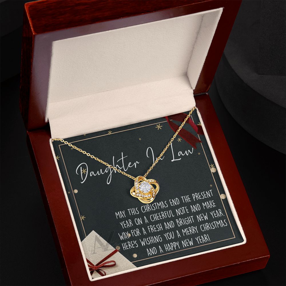 Christmas Gift for Daughter in Law Necklace, Daughter in Law Jewelry, Xmas Holiday Gift Idea for Daughter in Law, Son's Wife Gift, Daughter in Law Gift, From In Law 371 Love Knot Necklace for Daughter in law