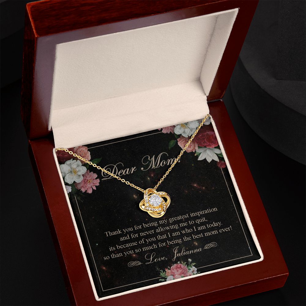 To My Mom Necklace, Gift For Mom On Mother's Day Thank You Mom Gifts From Kids Mom Julianna Love Knot Necklace for Mom fromDaughter or Son