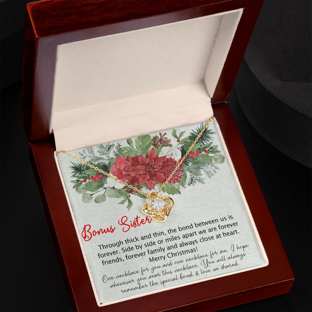 To my Bonus Sister Necklace Pendant for Sister in law Gift for Sister-in-Law Christmas Jewelry Idea for Her Sister of the Groom Xmas Necklace for Future Sister in Law Gift