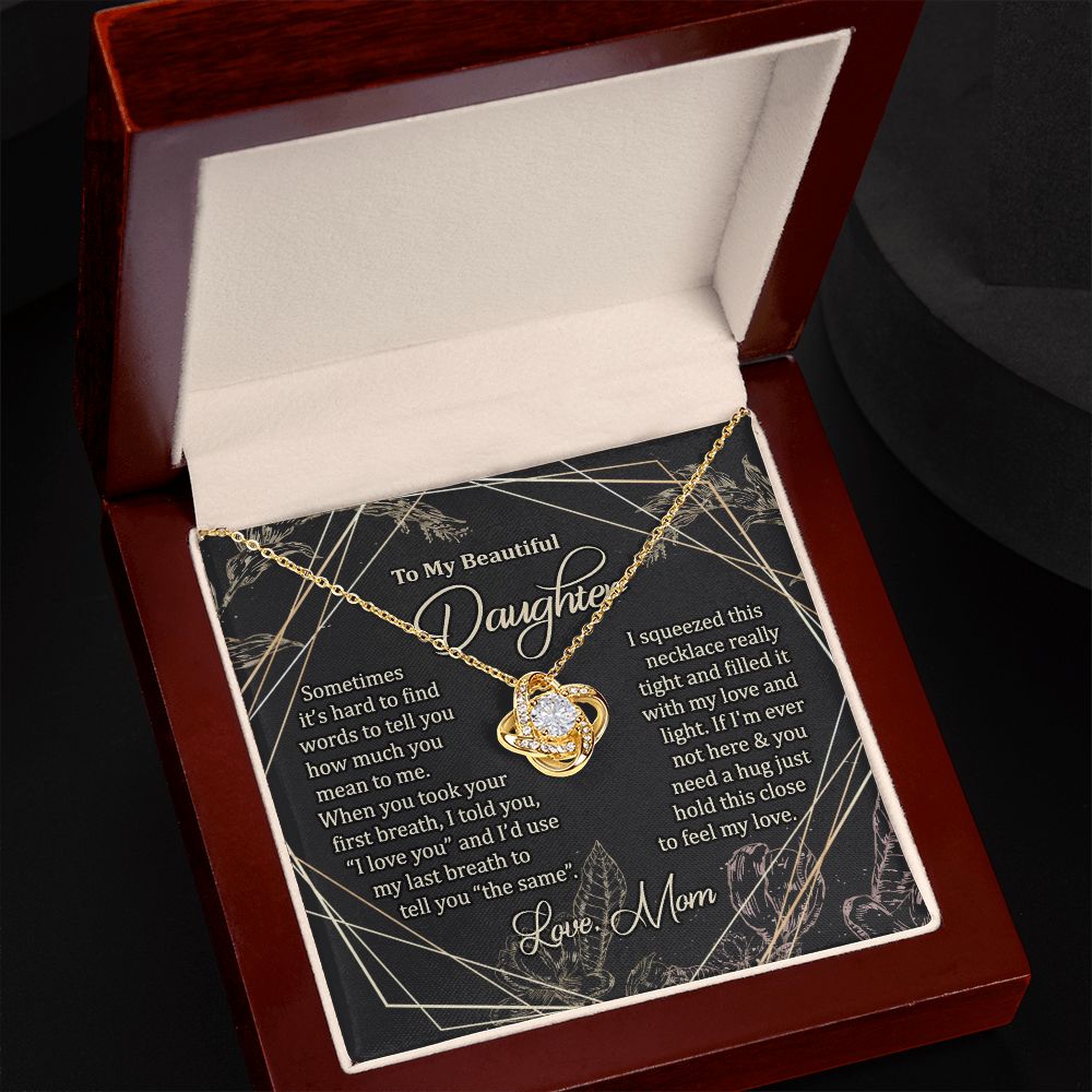 To My Daughter Necklace Love Knot Necklace Gift for Daughter from Mom Jewelry Gift for Daughter Mother Daughter Necklace Birthday Gift Daughter Necklace for Teen Girl Christmas Daughter Necklace Gift from Mom