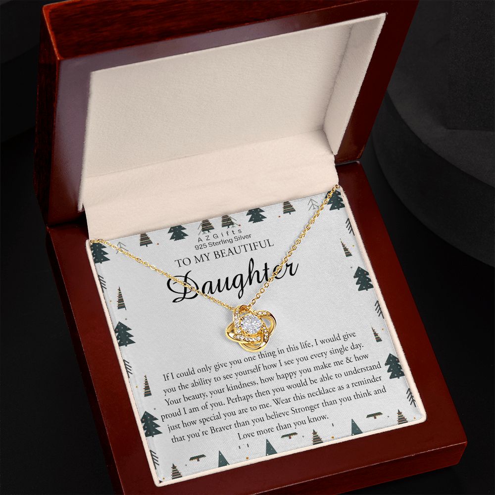 To My Beautiful Daughter Christmas Necklace Gift from Mom Daughter Birthday Gift from Mother to Daughter Gift Personalized Daughter Gift from Mom Daughter Jewelry for Girls Love Knot Necklace set gift for daughter