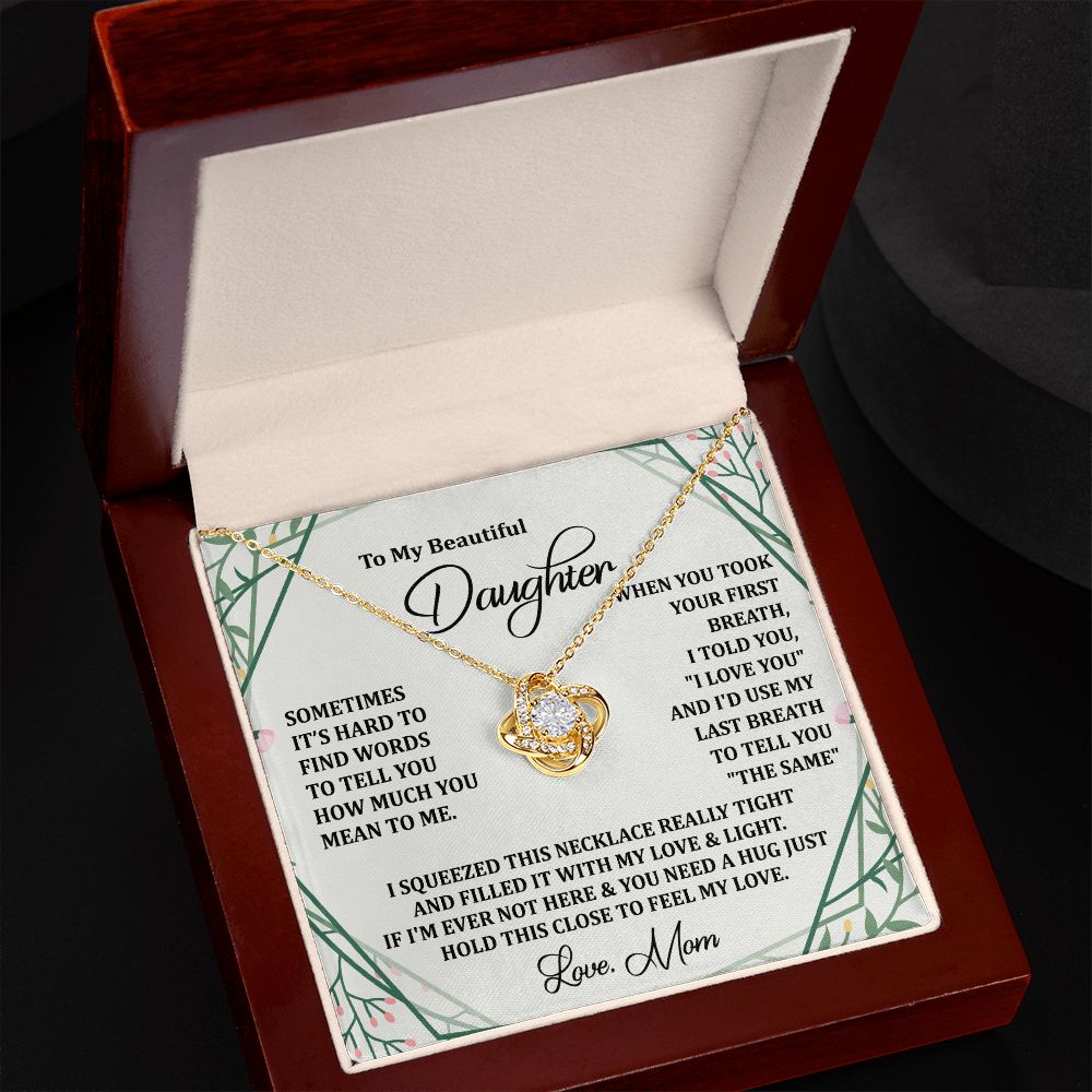 To My Daughter Necklace Love Knot Necklace Gift for Daughter from Mom Birthday Gift Daughter Necklace for Teen Girl Christmas Daughter Necklace Gift from Mom Jewelry Gift for Daughter Mother Daughter Necklace
