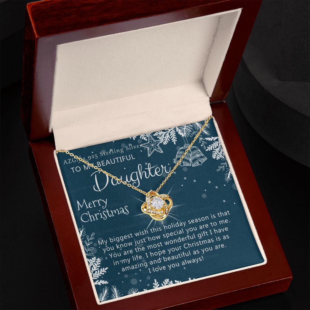 To My Daughter Necklace from Mom Pendant for Daughter Christmas Pendant Gift from Mother to Daughter Personalized Necklace Gift for Daughter Christmas Present for Her Girl