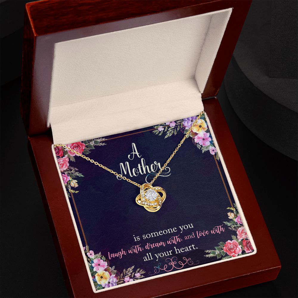 To My A Mother Necklace Pendant Gift From Daughter Necklace Love Knot Necklace With All Your Heart Gift For To Mom Happy Mother's Day Mother In Law Gift On Birthday Anniversary Gift