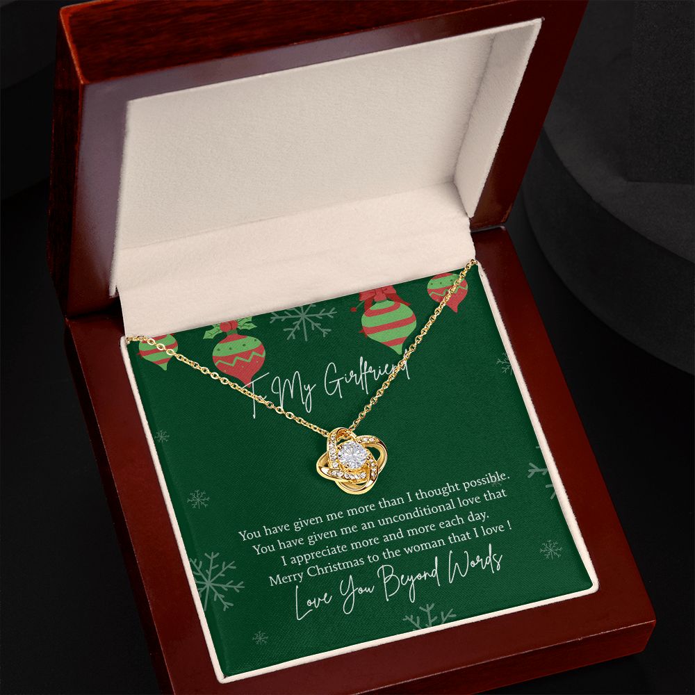 Christmas Gift for Girlfriend Necklace Gifts for Girlfriend, Girlfriend Birthday Love Knot Necklace Set Gift for Girlfriend