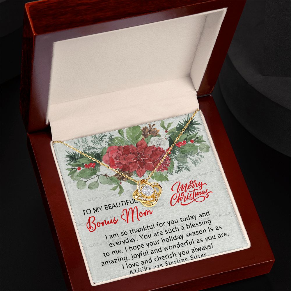 To My Bonus Mom Necklace from Bonus Daughter Christmas Necklace from Bonus Daughter to Stepmother Bonus Mother Mother in Law Second Mom Christmas Present for Women