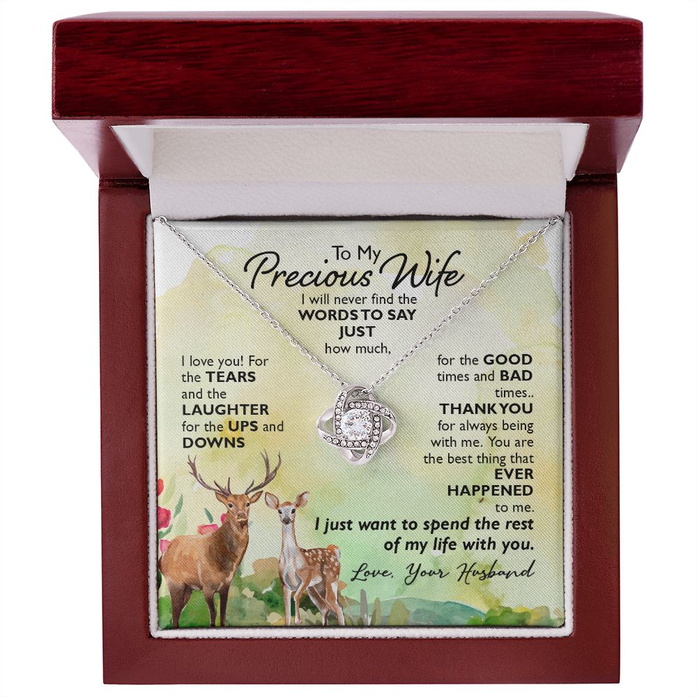 To My Wife Gift Necklace For Wife Christmas Presents for Wife Jewelry For Wife Love Knot Necklace Set Gift for Wife