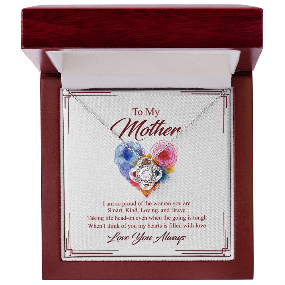 To My Mother Necklace, Mom Gifts, Mom Jewelry Box, Necklace for Mom, Gifts for Mom, Mother's Day Necklace Jewelry Gift For Mom, Birthday Gift For Mom, Thank you Mom Gift Love Knot Necklace for Mom