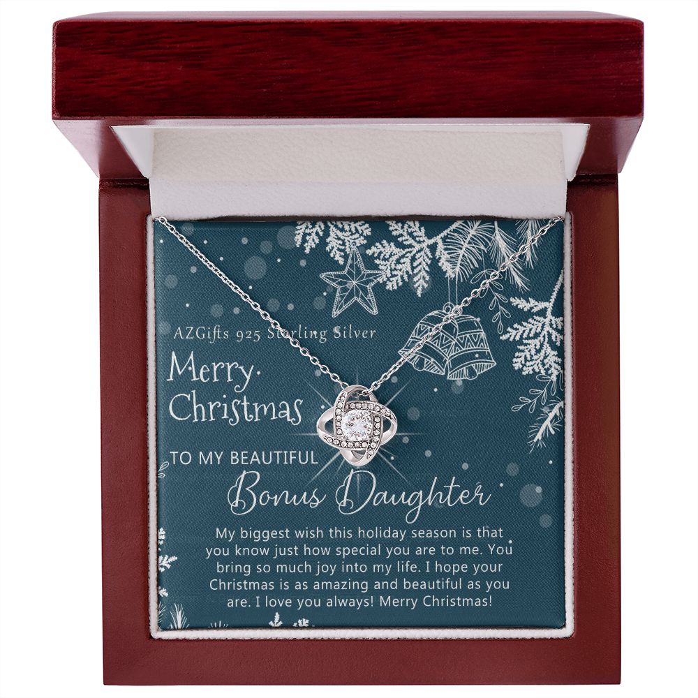 To My Bonus Daughter Necklace from Bonus Mom Christmas Necklace from Step Mom to Step-Daughter Second Daughter Other Daughter Christmas Pendant Gift for Her Girls