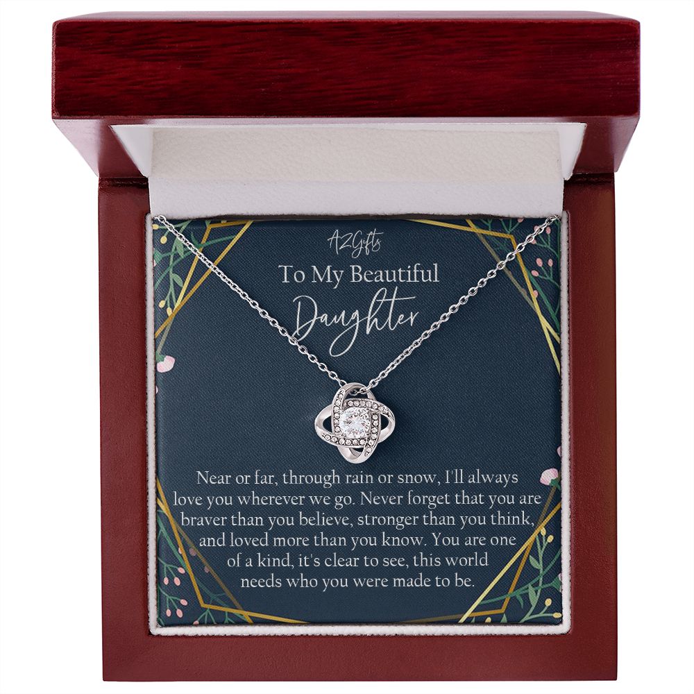Mother Daughter Necklace Gift for Daughter from Mom To My Daughter Necklace Love Knot Necklace Jewelry Gift for Daughter Christmas Daughter Necklace Gift from Mom Birthday Gift Daughter Necklace for Teen Girl